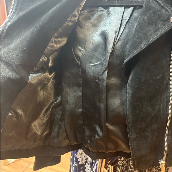 Bagatelle Women's Black Suede Leather Jacket with Silver Accents - Picture 8 of 8